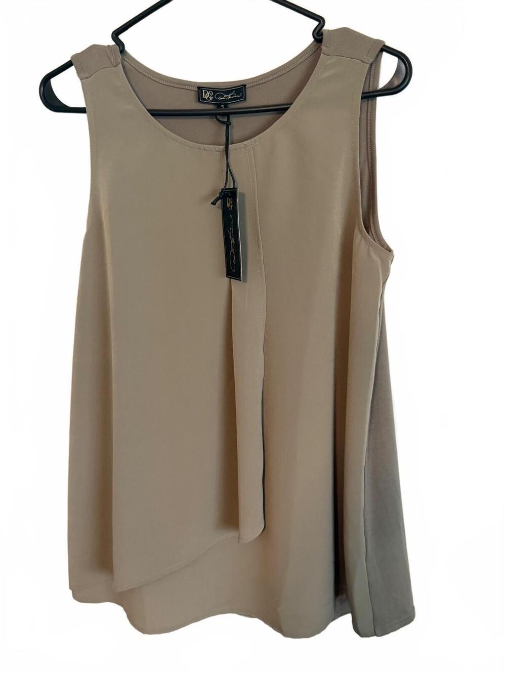 DG2 by Diane Gilman Sleeveless Beige Blouse Size S